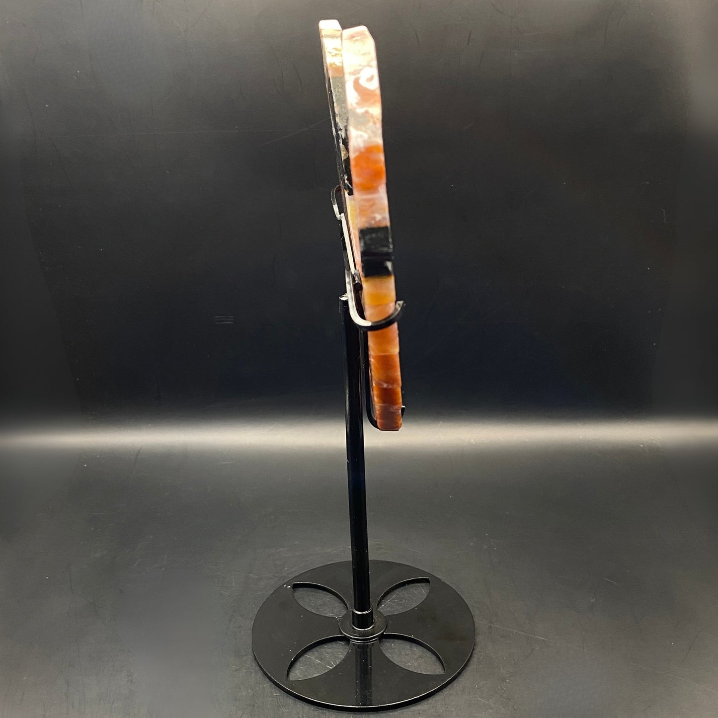 Indian Agate Heart Angel Wings on Stand - LARGE