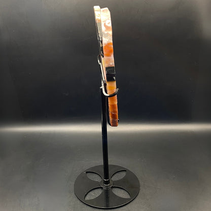 Indian Agate Heart Angel Wings on Stand - LARGE