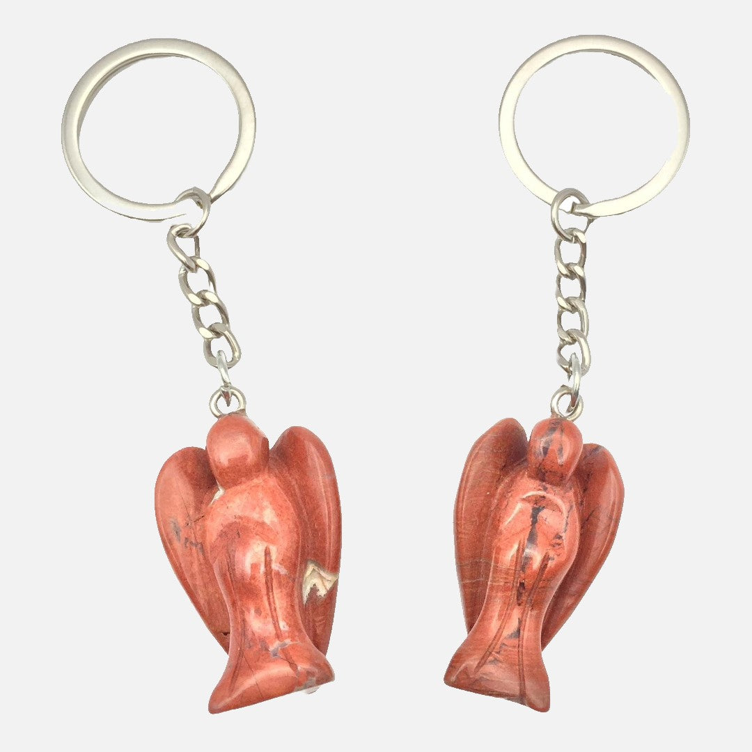 Angel Key Rings Red Jasper Angel Keyring – Little Shop of Crystals