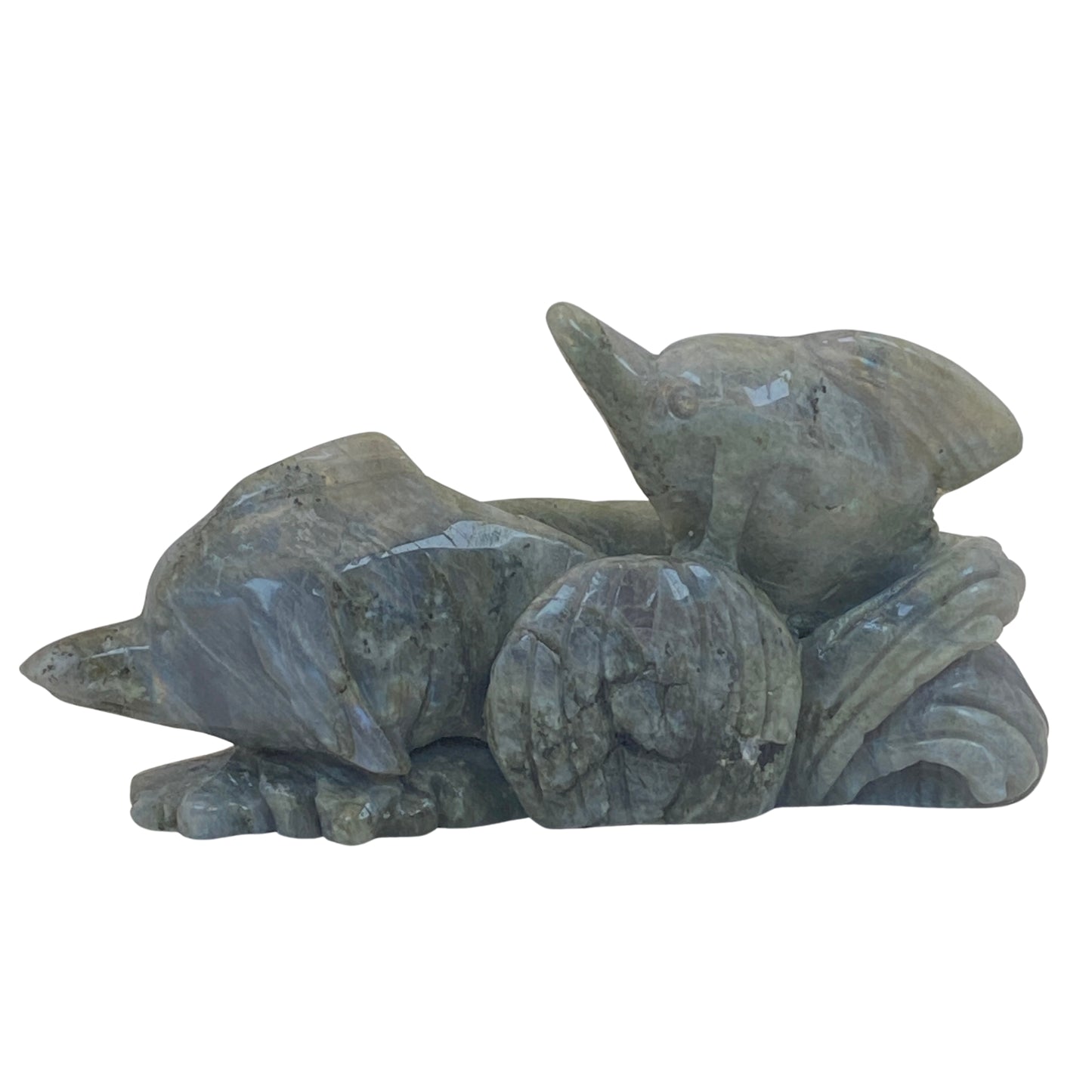 Labradorite Dolphins Carving #1