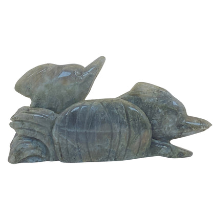 Labradorite Dolphins Carving #1