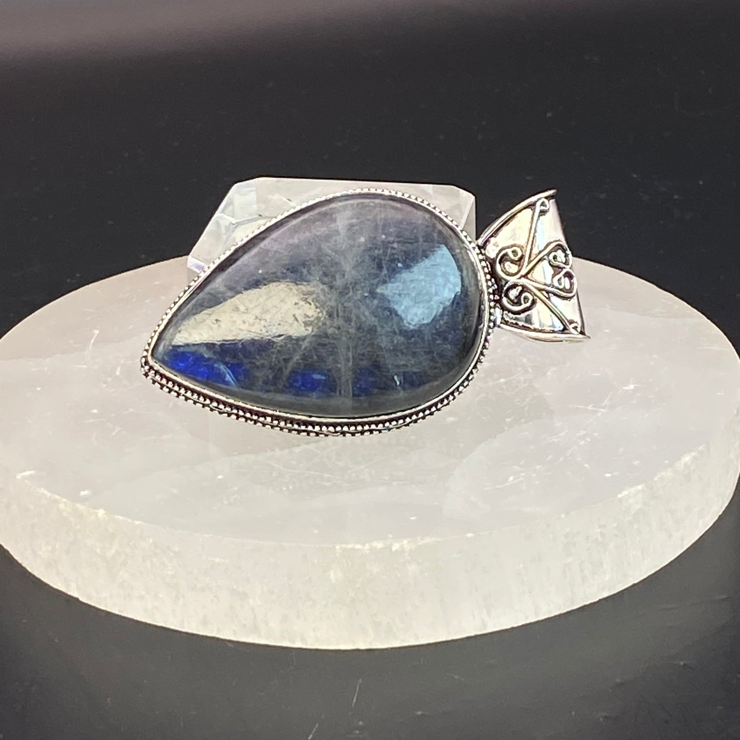 .925 Sterling Silver Labradorite Teardrop Pendant #2