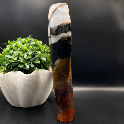 HUGE Indian Agate Angel with FREE Custom Stand - OVER 2KG!