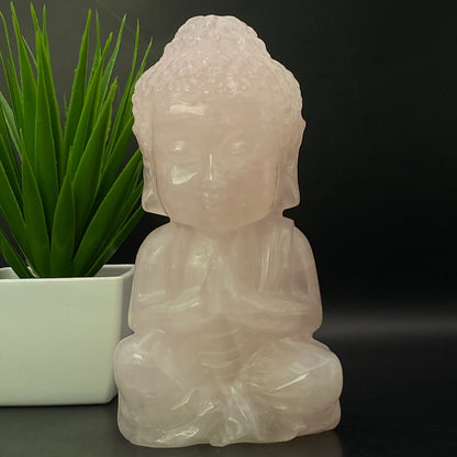 Rose Quartz Buddha #1 - LARGE - Almost 1kg!