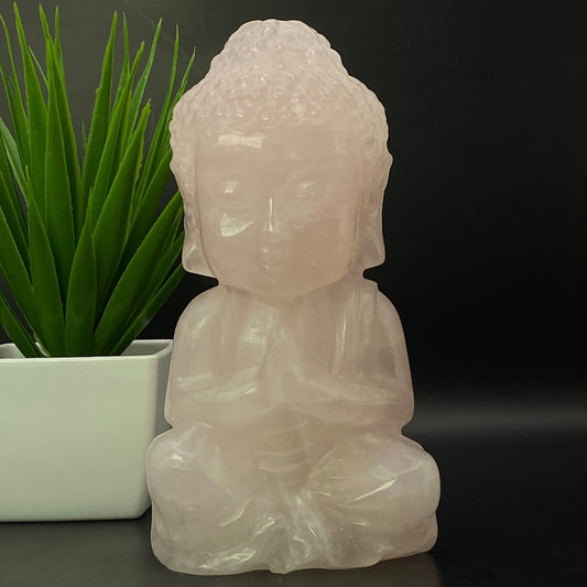 Rose Quartz Buddha #1 - LARGE - Almost 1kg!