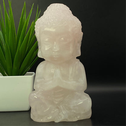 Rose Quartz Buddha #3 - LARGE - Almost 1kg!