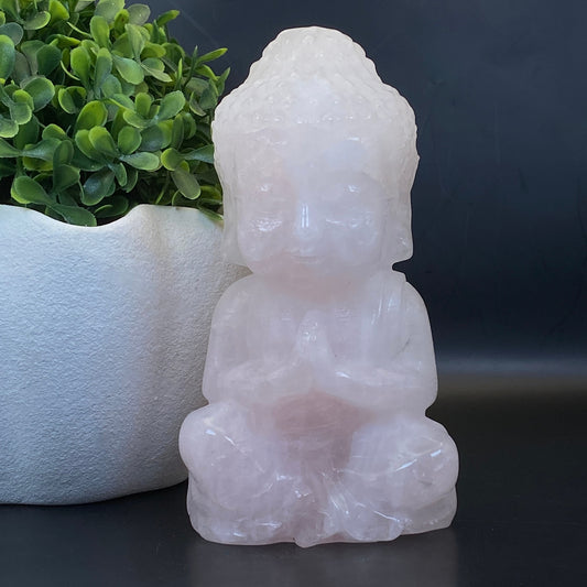 Rose Quartz Buddha - LARGE - Almost 1kg!