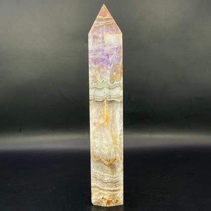 Mexican Agate with Amethyst Tower