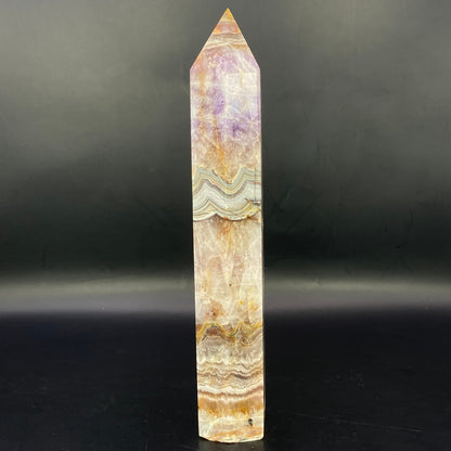 Mexican Agate with Amethyst Tower