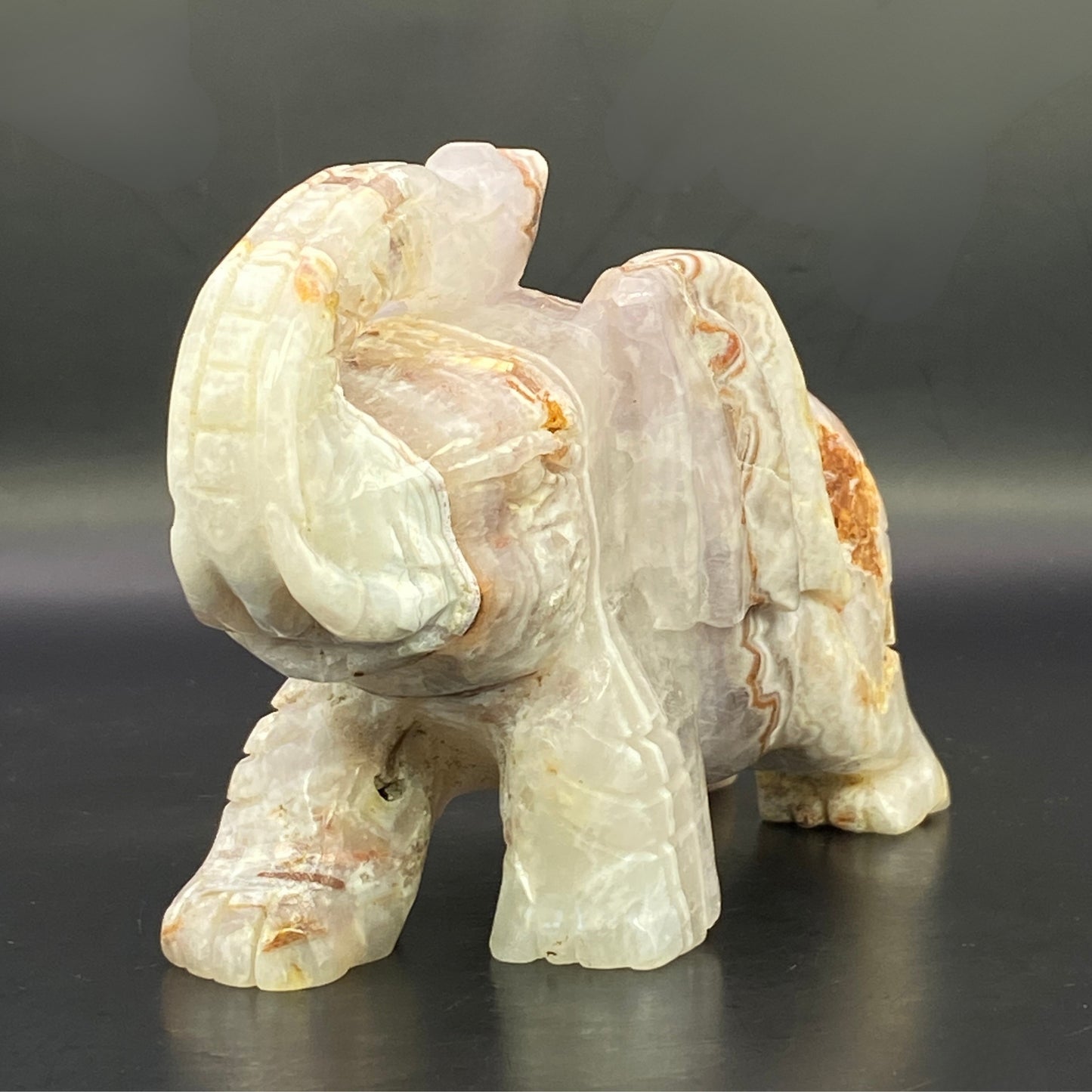 Mexican Agate with Pale Amethyst Elephant
