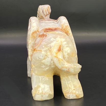 Mexican Agate with Pale Amethyst Elephant