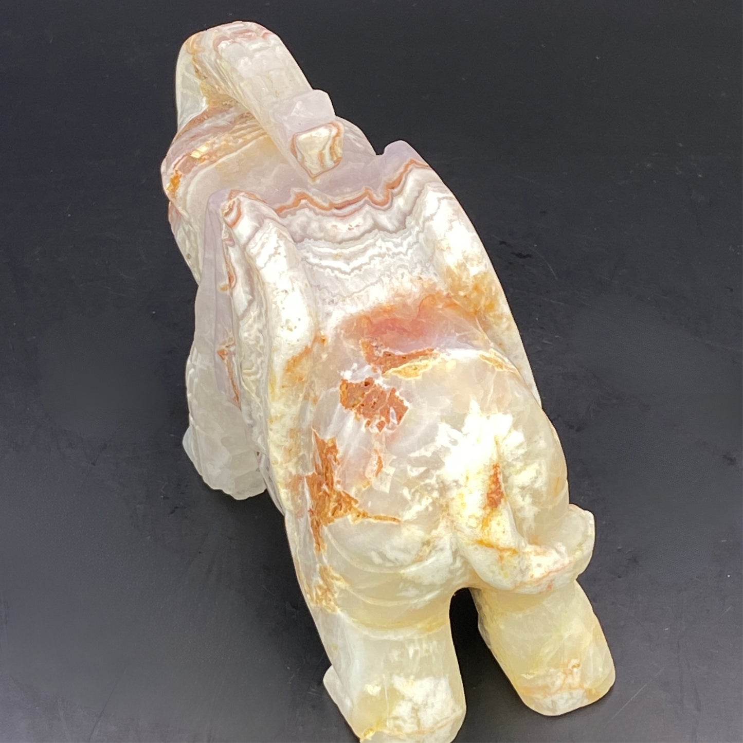 Mexican Agate with Pale Amethyst Elephant