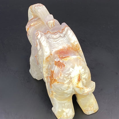 Mexican Agate with Pale Amethyst Elephant