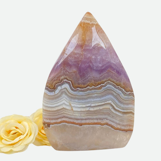 Mexican Agate with Amethyst Freeform #2