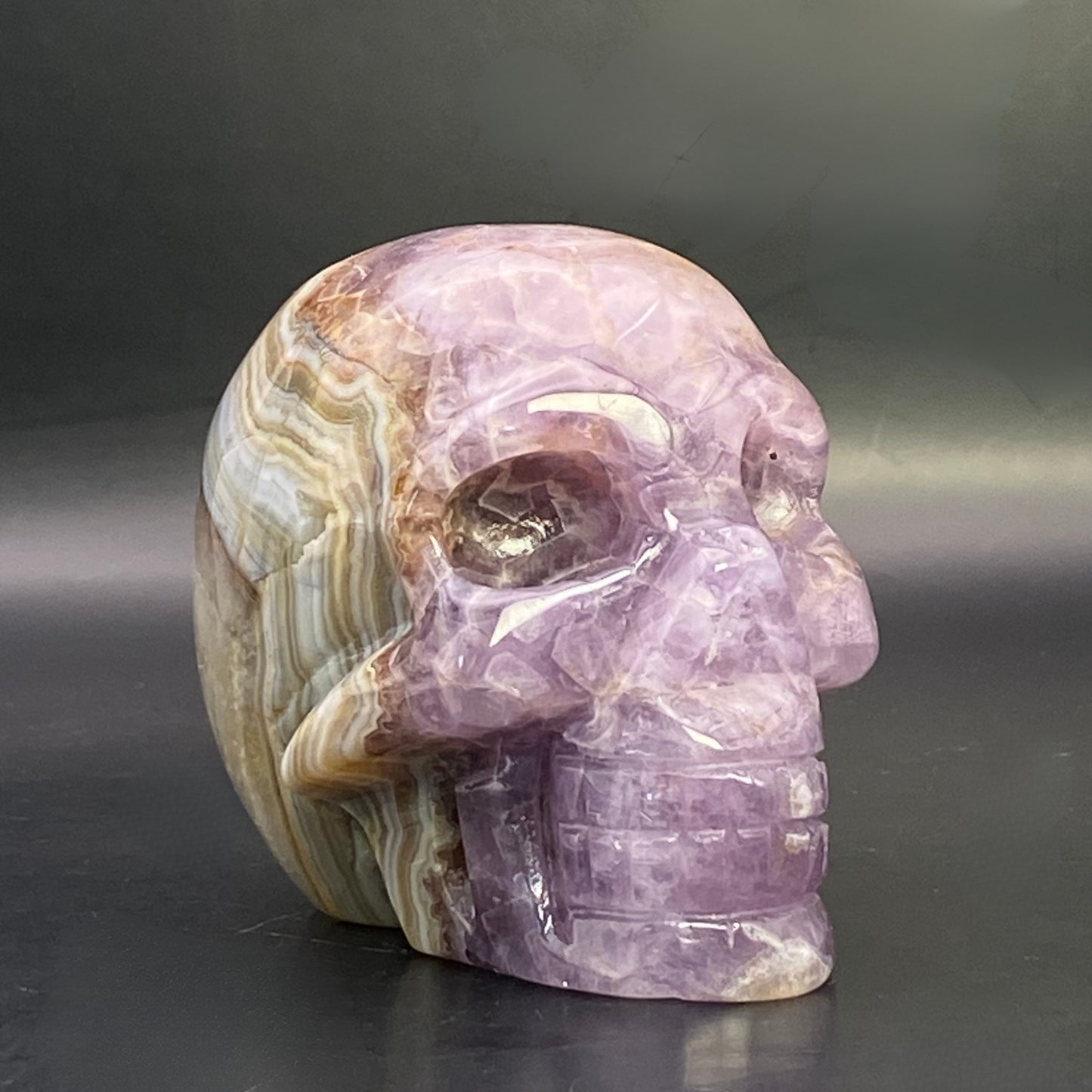 Mexican Agate with Amethyst Skull