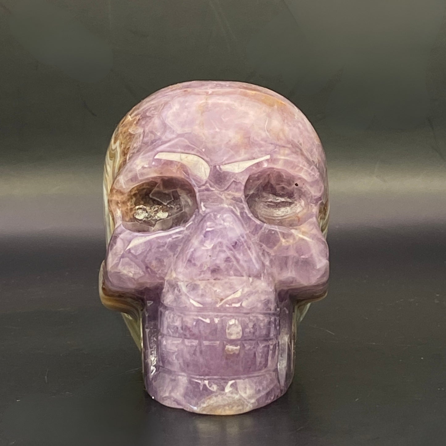 Mexican Agate with Amethyst Skull