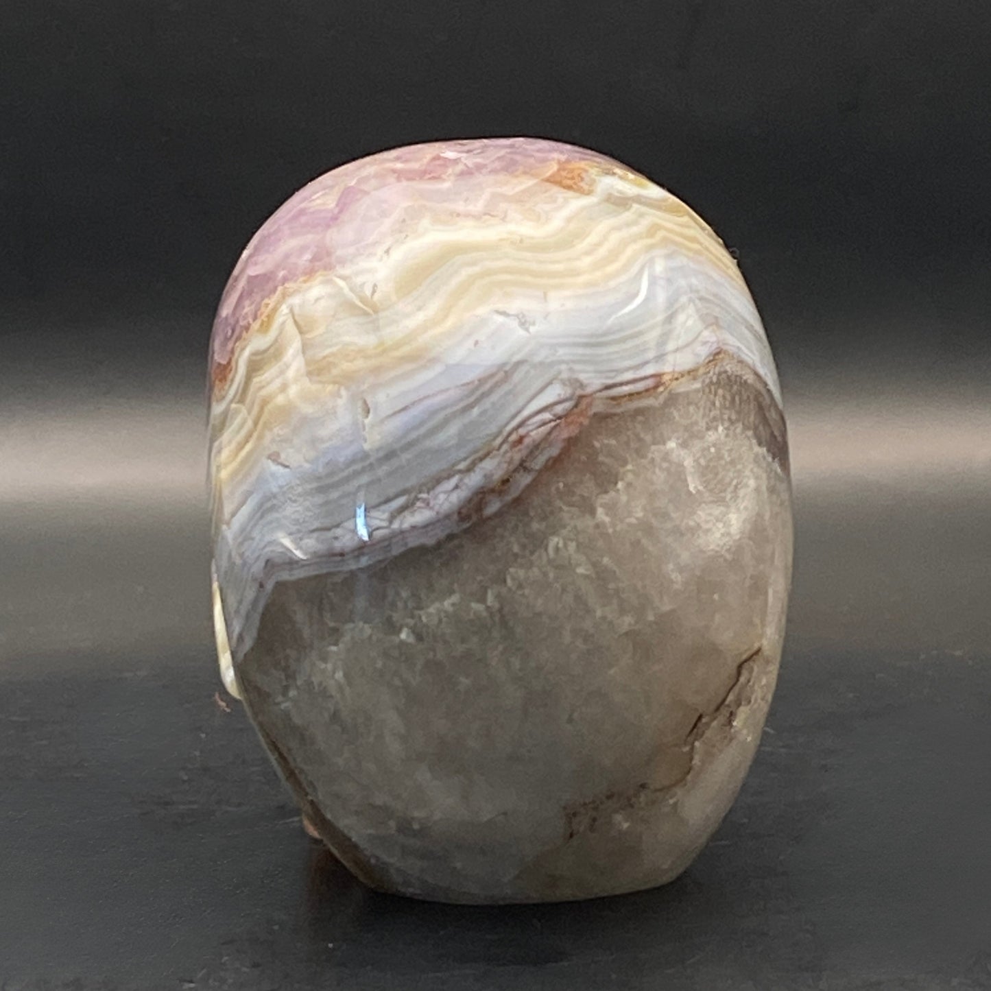 Mexican Agate with Amethyst Skull