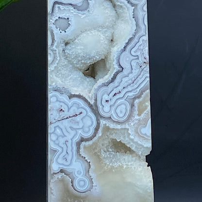 Mexican Lace Agate with Quartz Tower