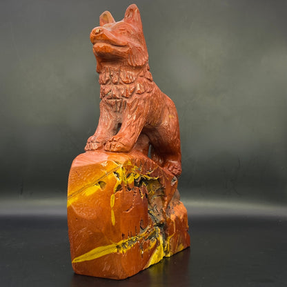 HUGE Mookaite Jasper Wolf Pup - OVER 1.5KG!