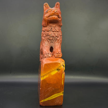 HUGE Mookaite Jasper Wolf Pup - OVER 1.5KG!