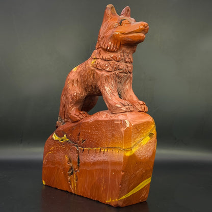 HUGE Mookaite Jasper Wolf Pup - OVER 1.5KG!