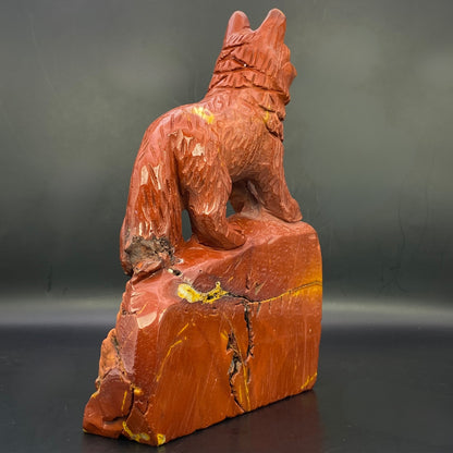 HUGE Mookaite Jasper Wolf Pup - OVER 1.5KG!