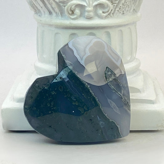 Moss Agate Heart #10