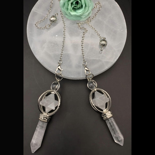 Clear Quartz Merkaba Pendulum