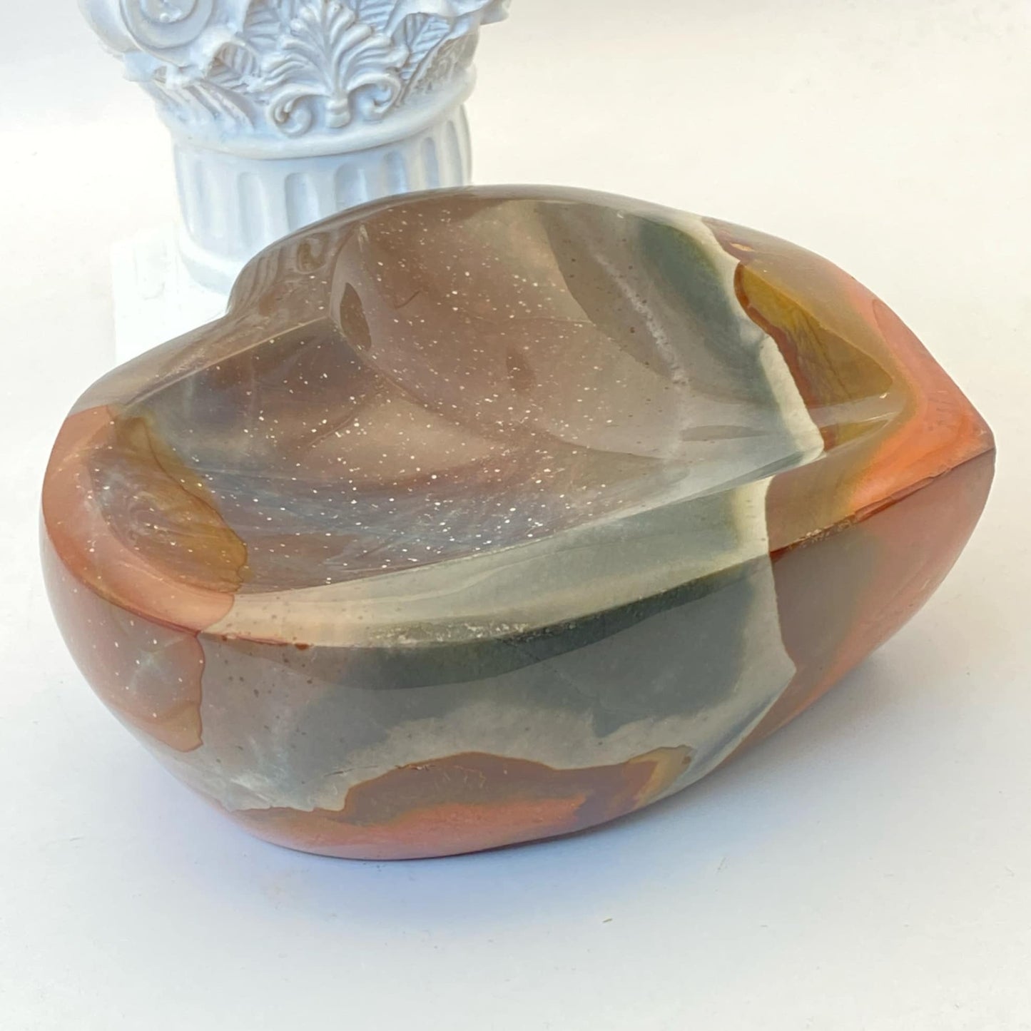 HUGE Polychrome Jasper Heart Bowl - 1.2kg!