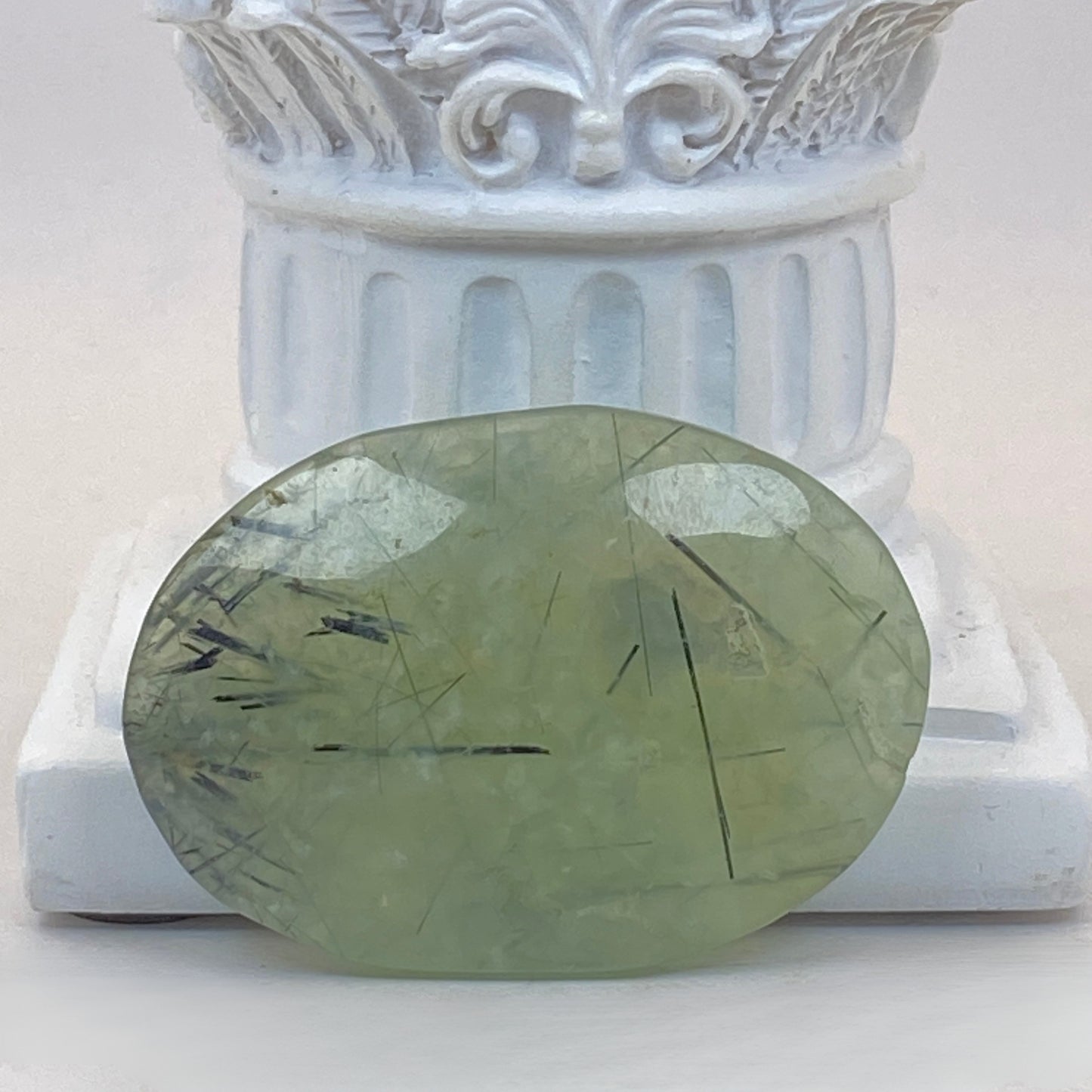 Prehnite Pillow Palm Stone #1
