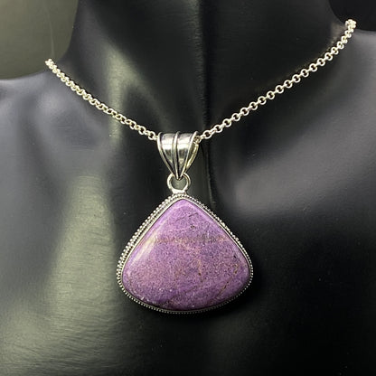 .925 Sterling Silver Purpurite Teardrop Pendant #2