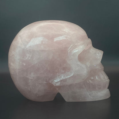 HUGE Rose Quartz Skull - 1.630kg!