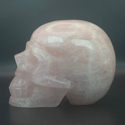 HUGE Rose Quartz Skull - 1.630kg!