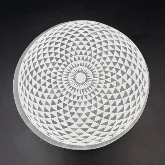 Selenite Geometric Charging Plate
