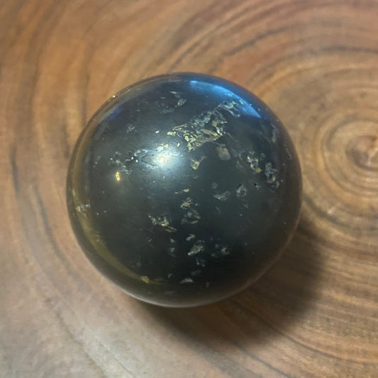 Shungite Sphere with Pyrite #1