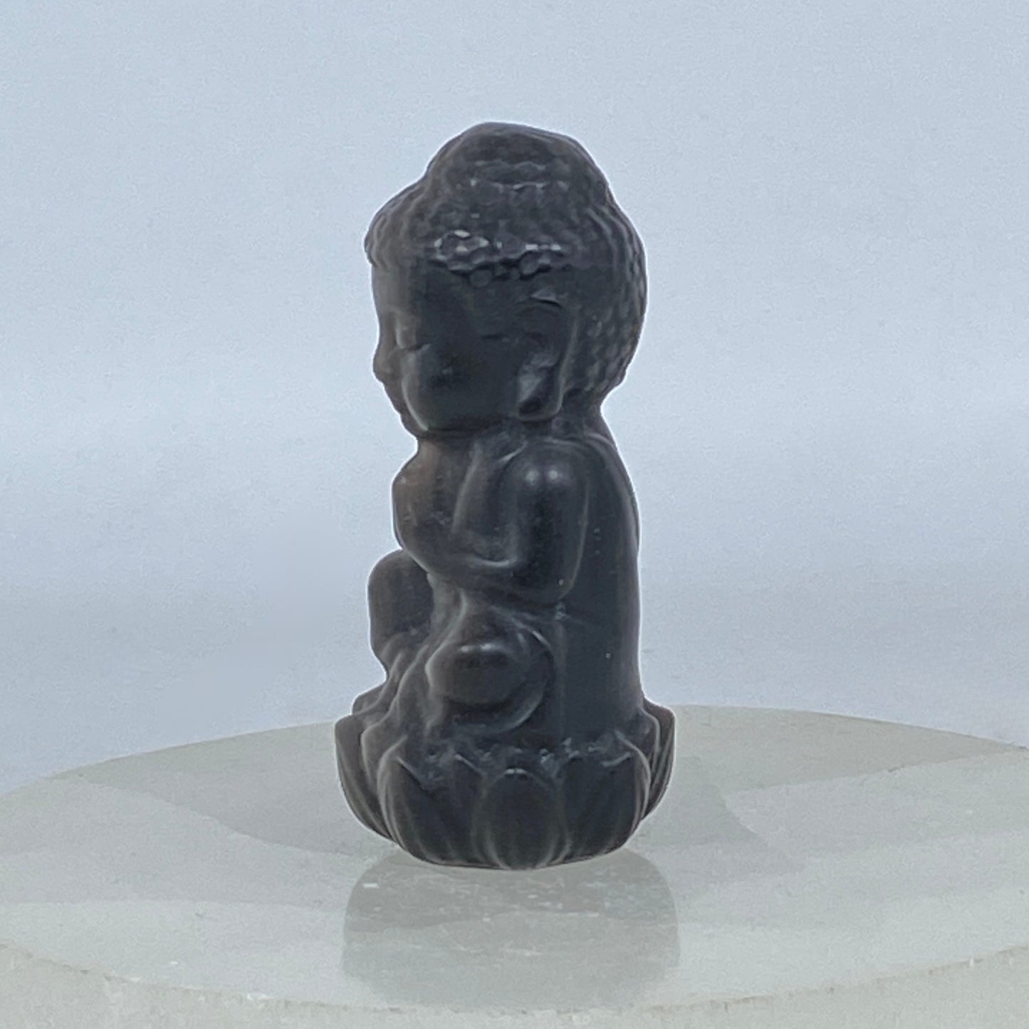 Silver Sheen Obsidian Buddha - Small