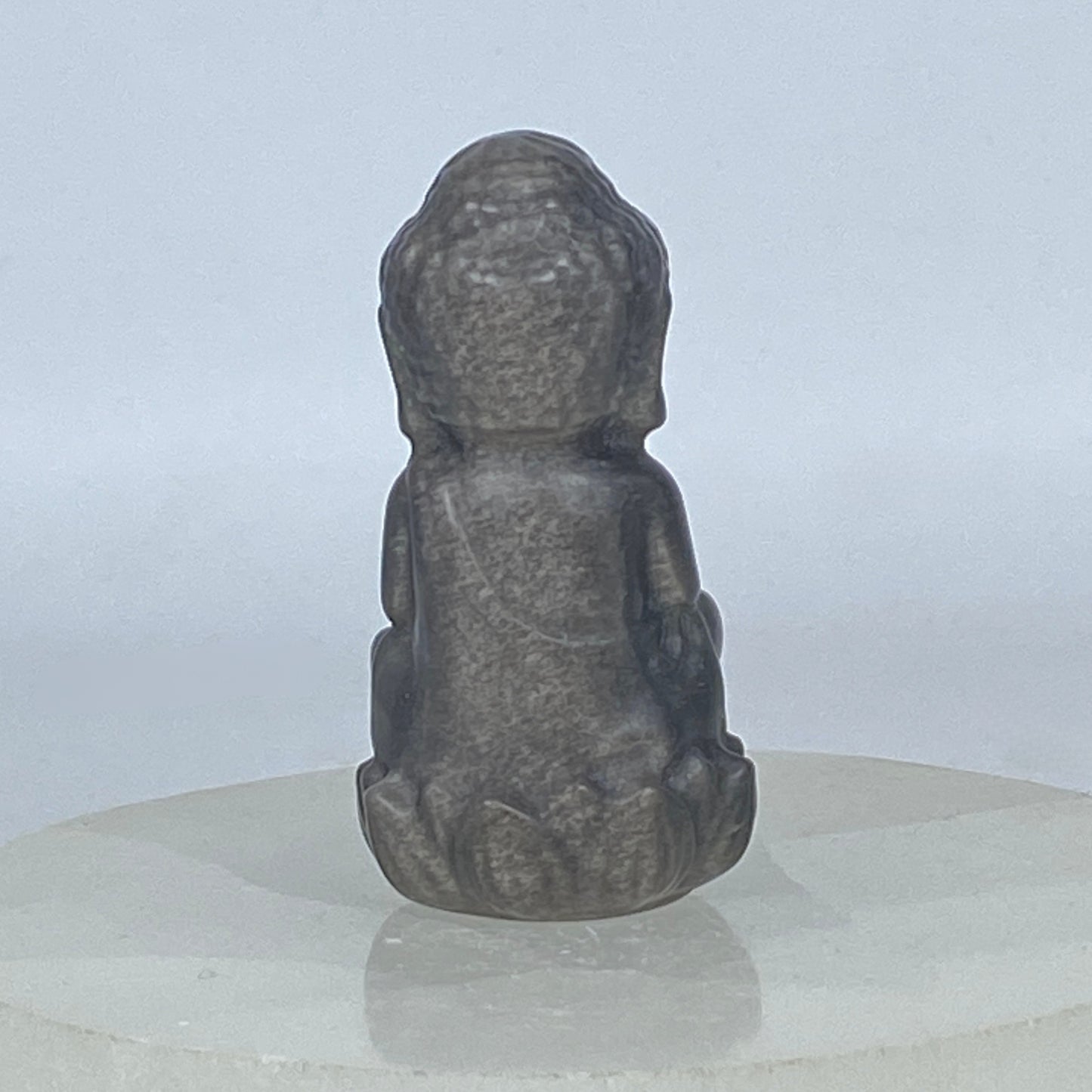 Silver Sheen Obsidian Buddha - Small