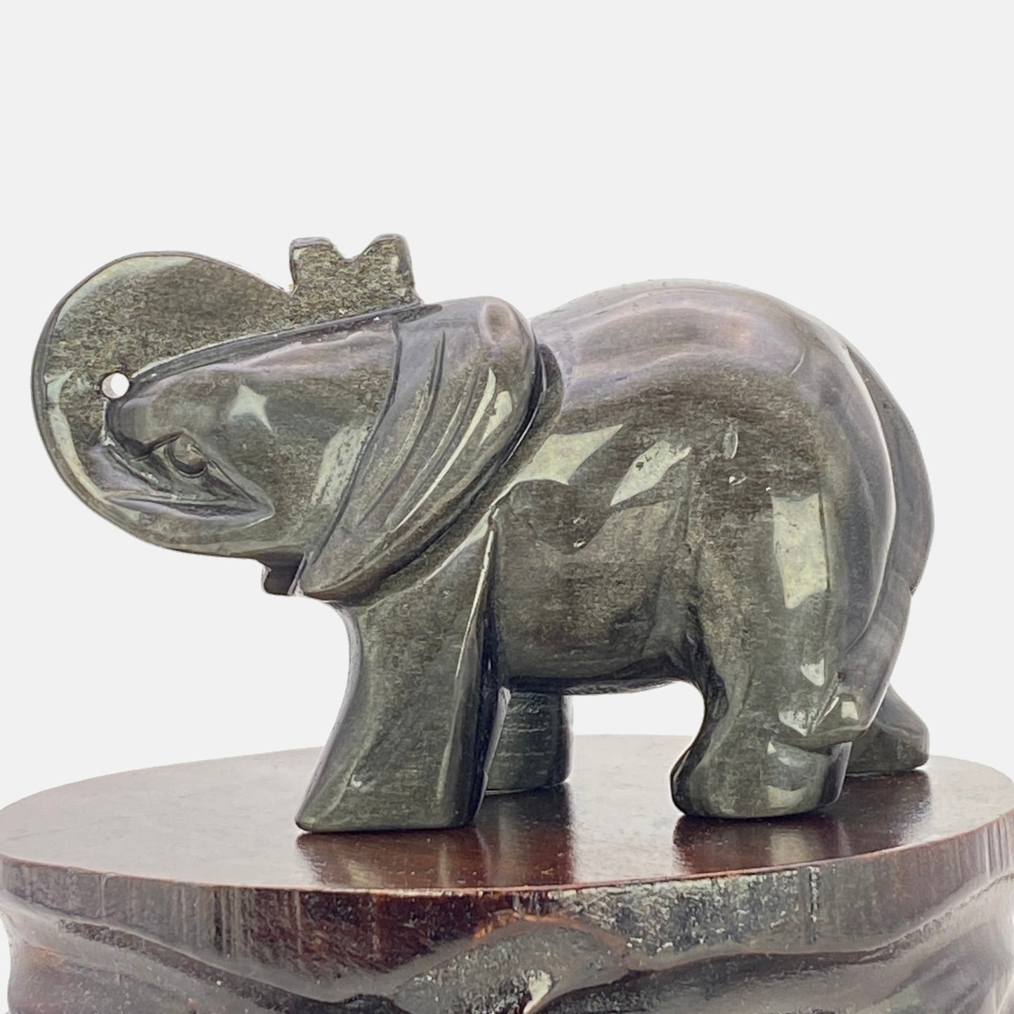 Silver Sheen Obsidian Elephant #1