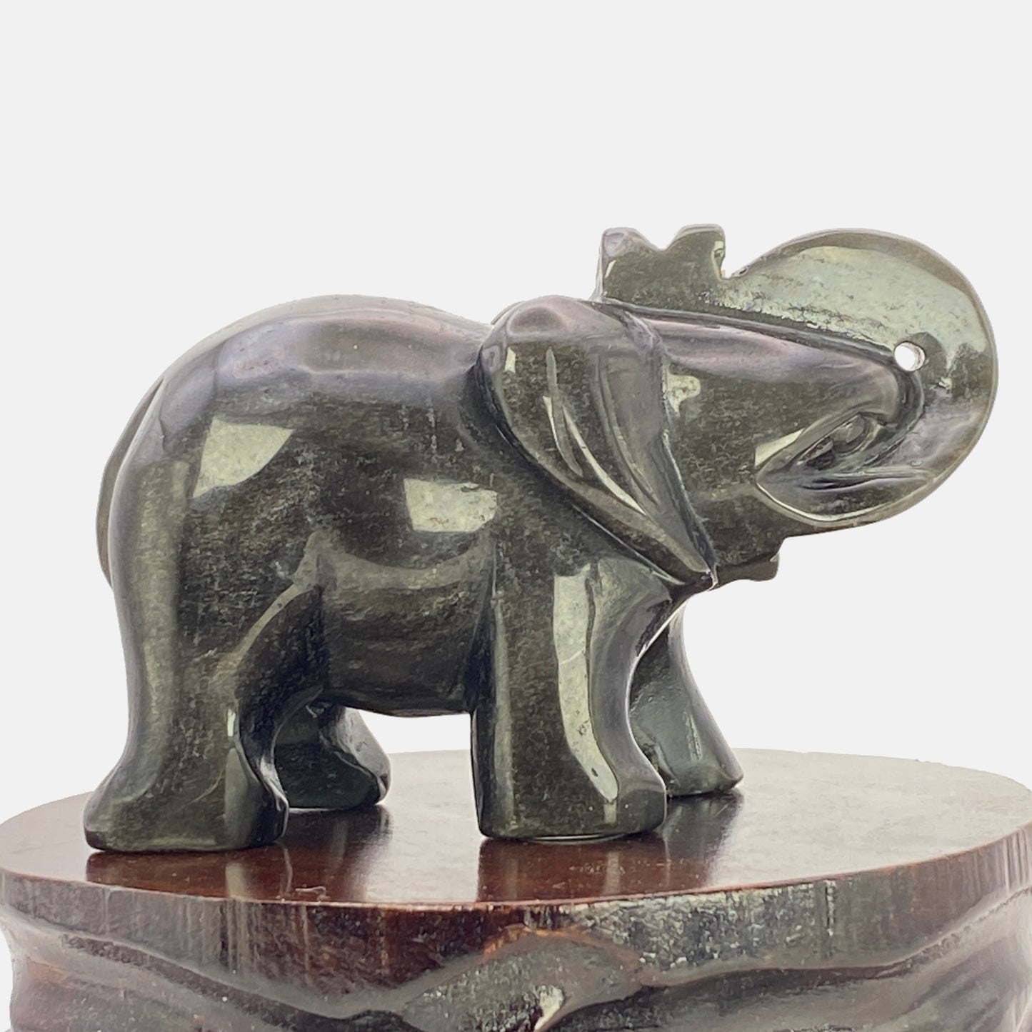 Silver Sheen Obsidian Elephant #1
