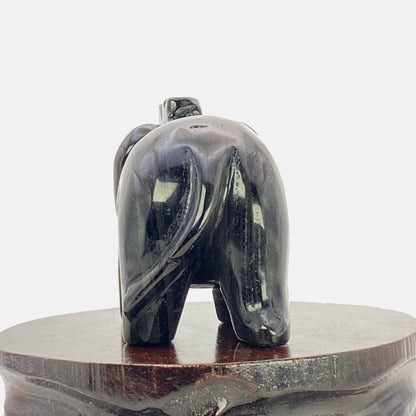 Silver Sheen Obsidian Elephant #1