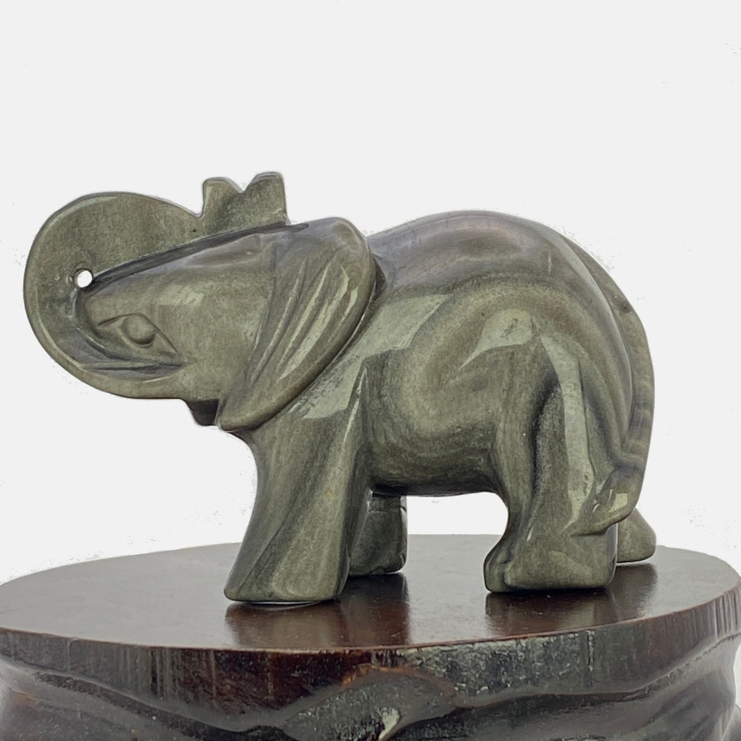 Silver Sheen Obsidian Elephant #2