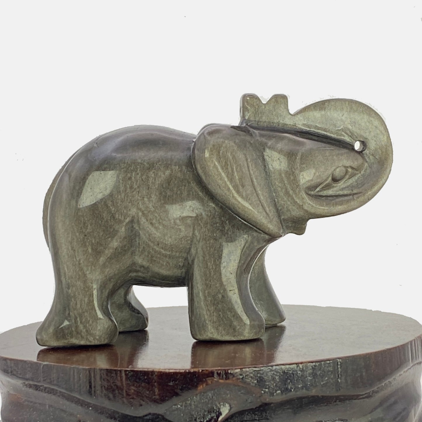 Silver Sheen Obsidian Elephant #2