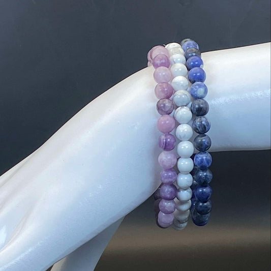 6mm INTENTIONS 3-Stack Bracelets - Sleep & Anxiety