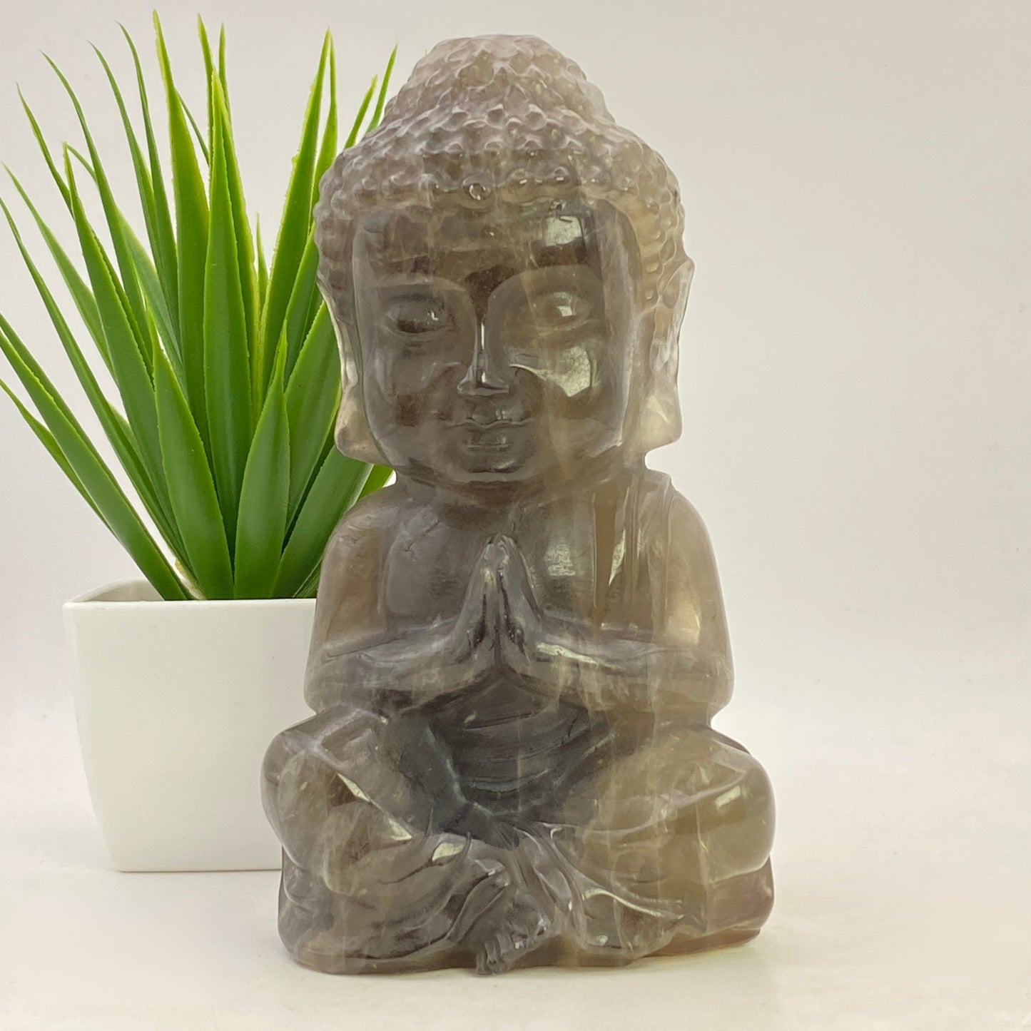 LARGE Smokey Quartz Buddha - Almost 1KG!