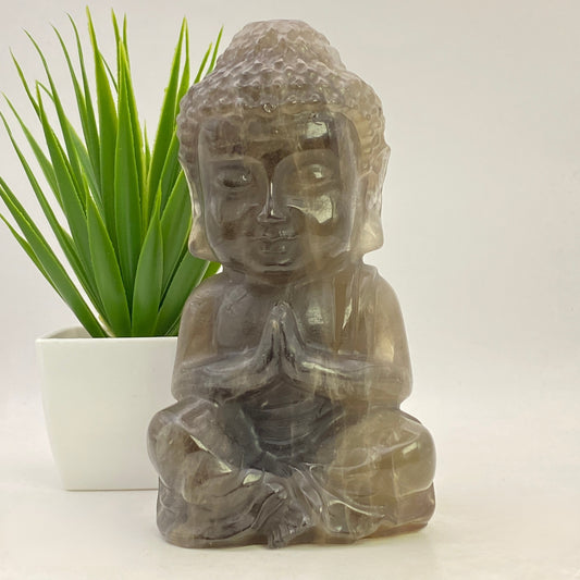 LARGE Smokey Quartz Buddha - Almost 1KG!