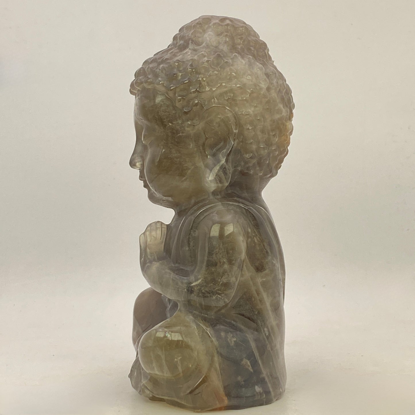 LARGE Smokey Quartz Buddha - Almost 1KG!