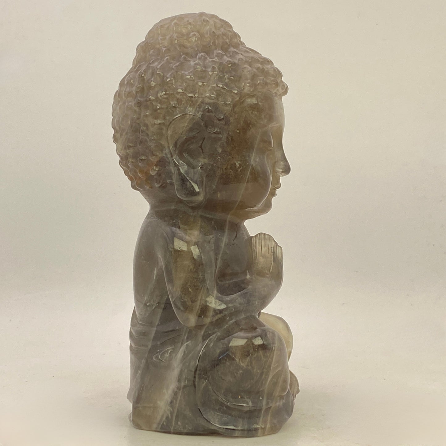 LARGE Smokey Quartz Buddha - Almost 1KG!