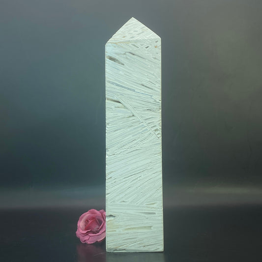 Druzy Snow Agate Tower #2 - 18cm tall