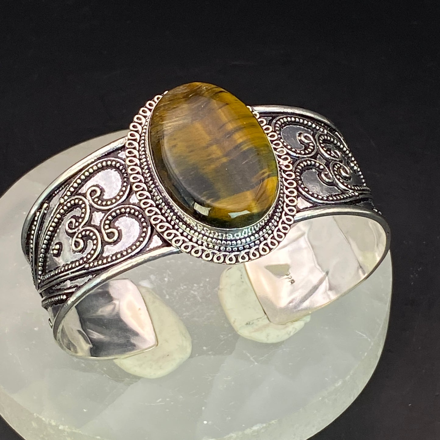 .925 Sterling Silver Tiger's Eye Cuff