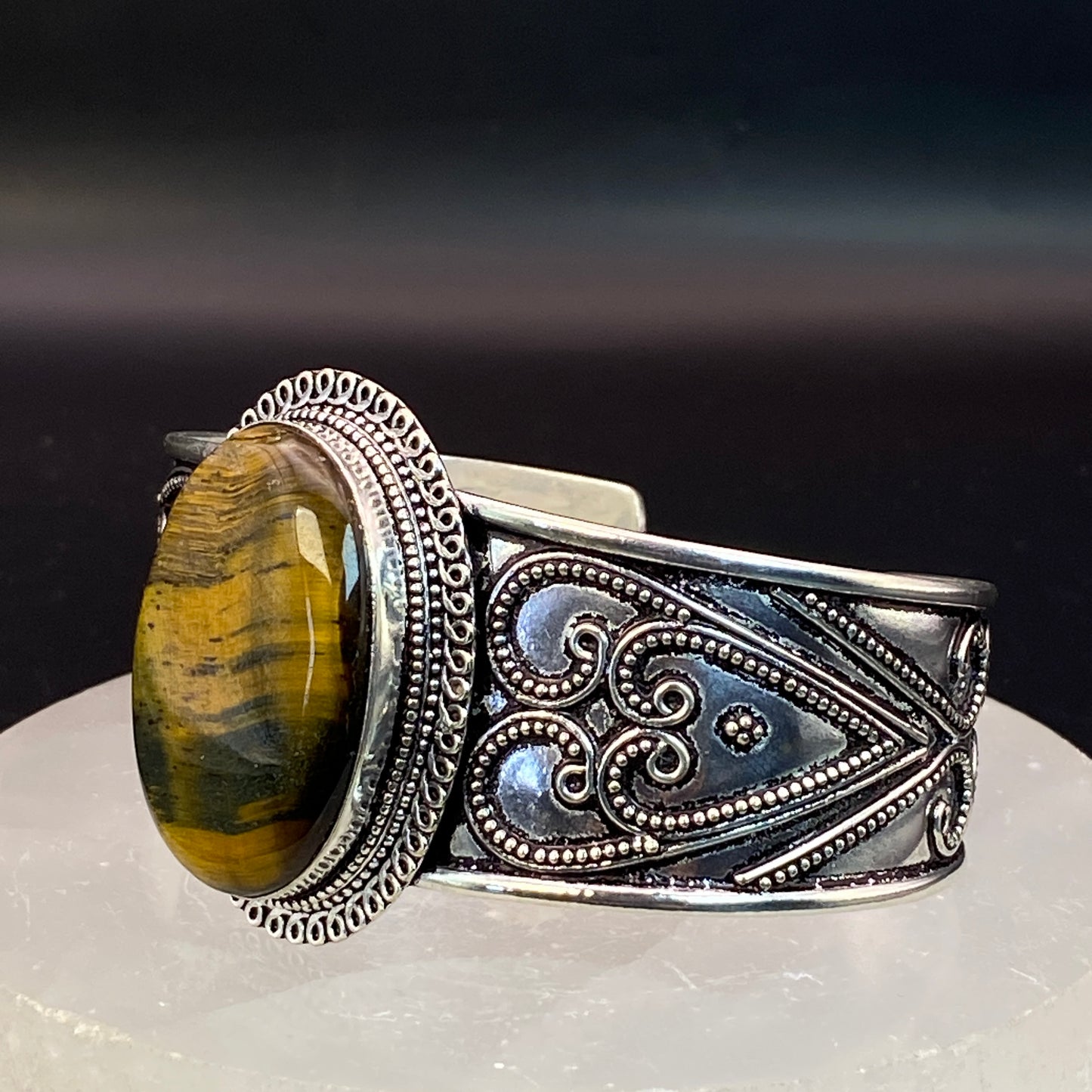 .925 Sterling Silver Tiger's Eye Cuff